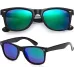 PolarSpex Mens Sunglasses - Retro Sunglasses for Men, Polarized Sunglasses for Womens (Black, Kryptonite)